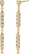 Bony Levy 18k Gold Florentine Diamond Linear Drop Earrings