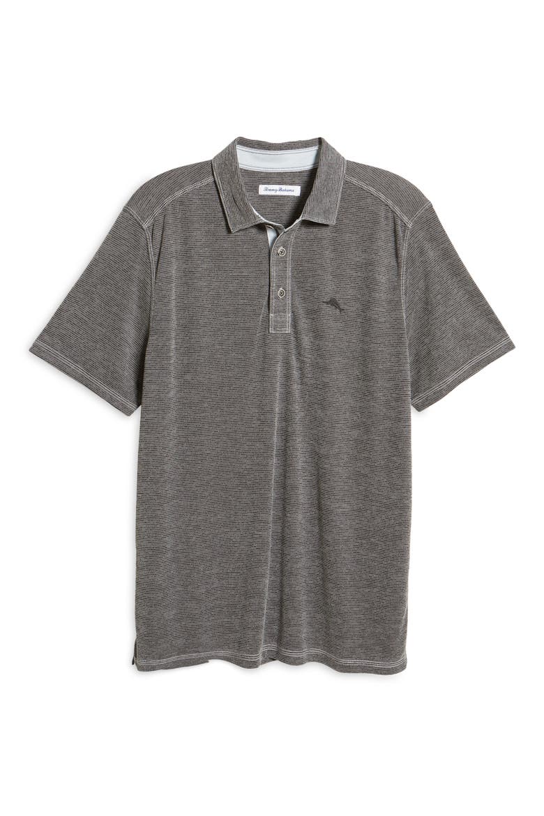 Paradiso Cove Stripe Polo, Alternate, color, COAL