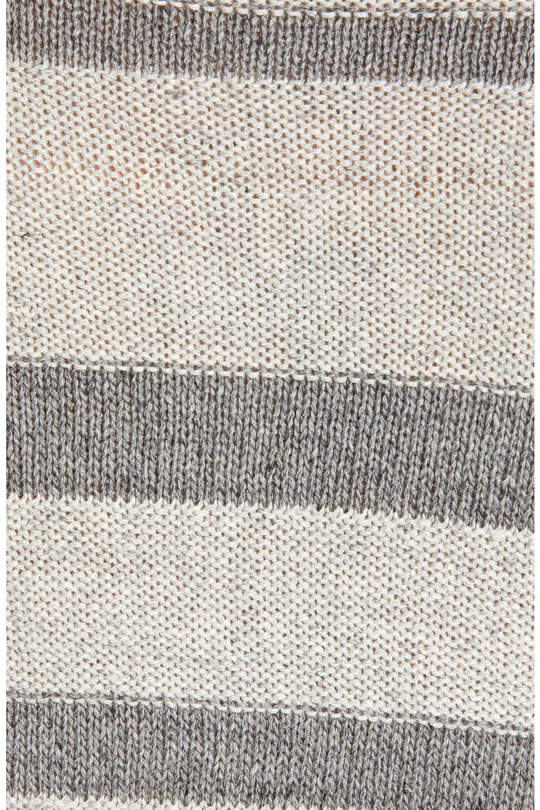 Gilpin Stripe Linen Blend Crewneck Sweater, Alternate, color, LIGHT GREY MELANGE STRIPE
