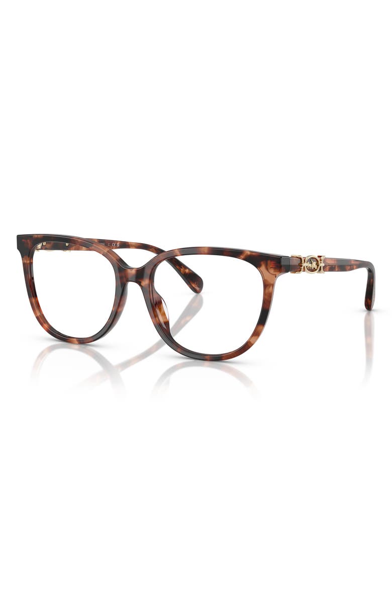COACH 54mm Square Optical Glasses, Alternate, color, Caramel Tortoise