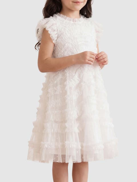 Amara Ruffle Sleeve Kids Dress