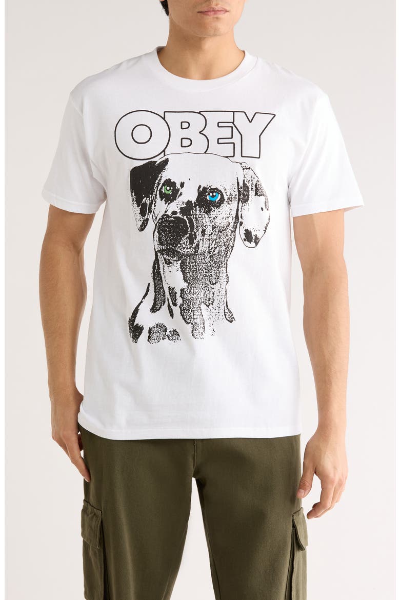 Logo Dalmatian Graphic T-Shirt, Main, color, WHITE