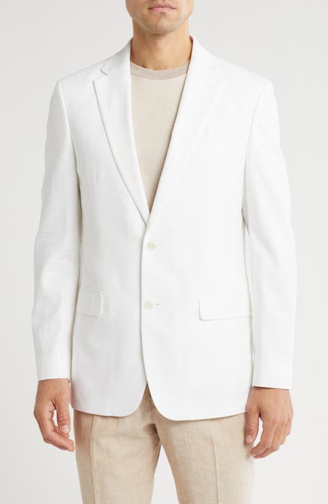 Linen Blend Solid Suit Jacket