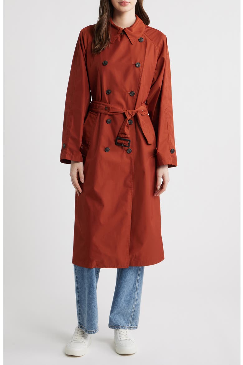 Gala Water Resistant Trench Coat, Main, color, SIENNA RED