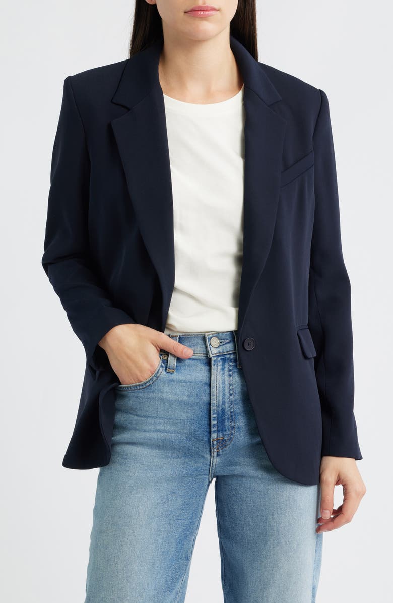 Mavi Jeans One-Button Blazer, Main, color, Dark Navy