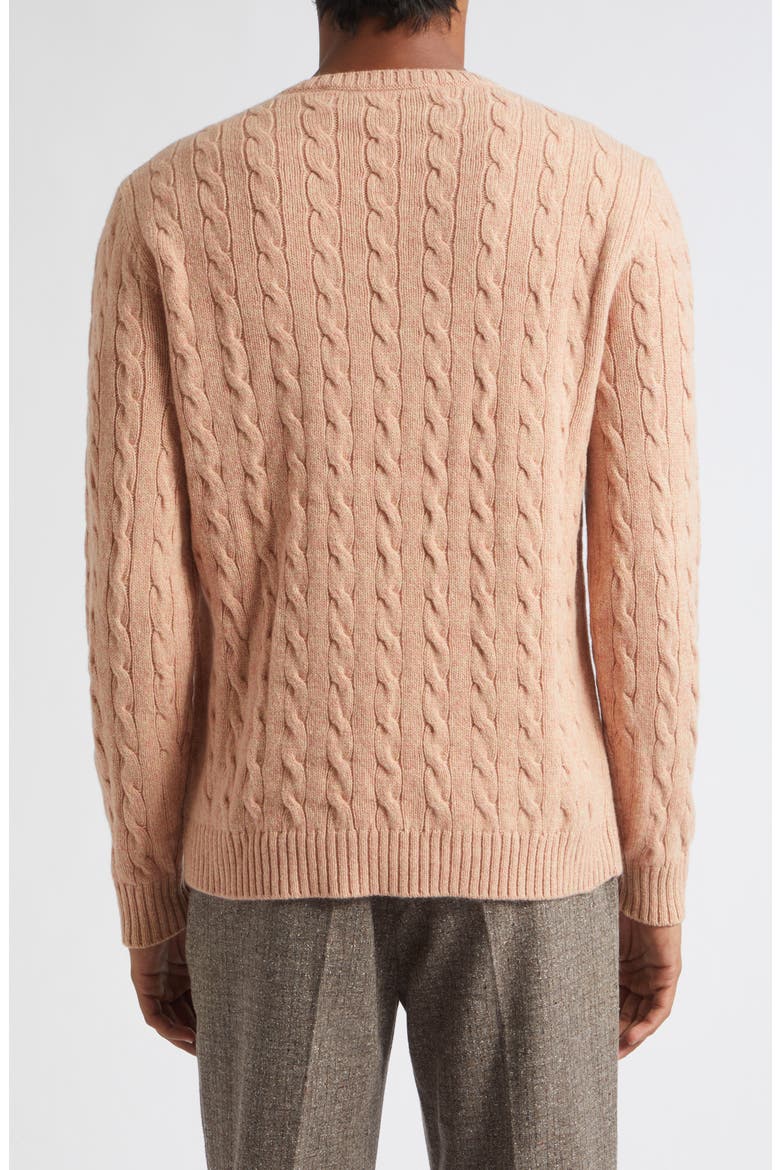 Maglia VLOGO Signature Cabled Virgin Wool Crewneck Sweater, Alternate, color, ROSE
