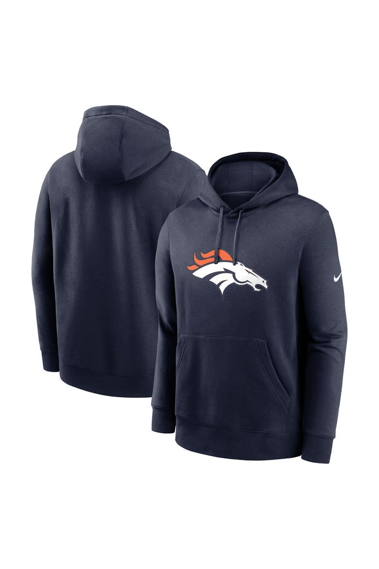 Men's Nike Navy Denver Broncos Club Logo Pullover Hoodie, Main, color, Navy