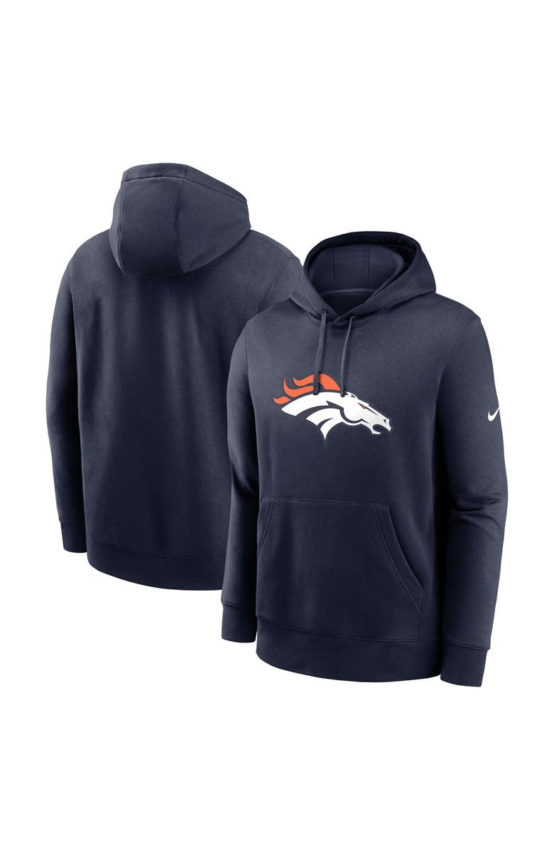 Nike Men's Nike Navy Denver Broncos Club Logo Pullover Hoodie, Main, color, Navy