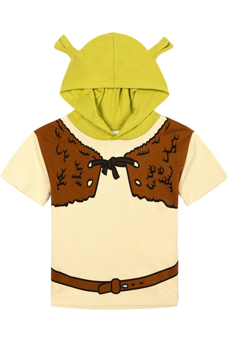 Shrek Hooded T-Shirt, Main, color, Shrek Green Tan