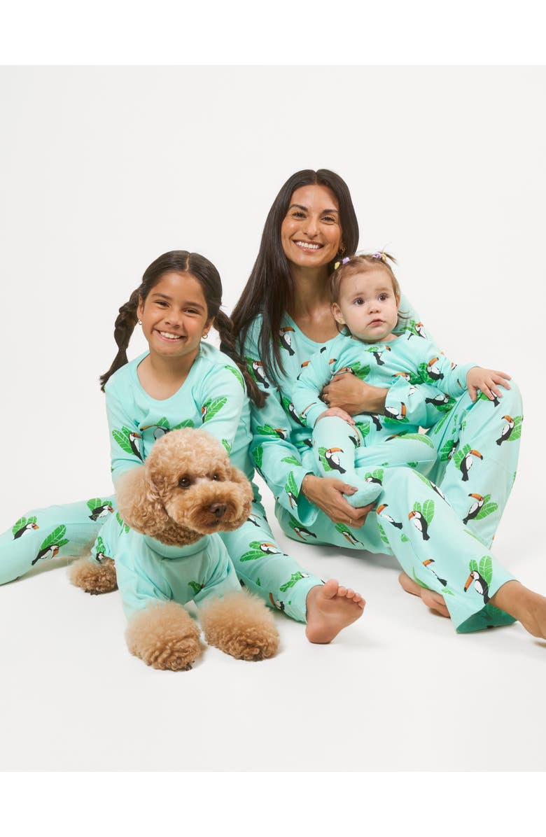 Leveret Kids Two-Piece Cotton Printed Matching Family Pajamas, Animal Friends, Alternate, color, Toucan Bird