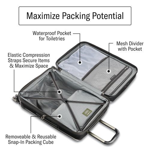 Samsonite Octiv Hardside Spinner Carry-on Luggage In Aluminum Silver