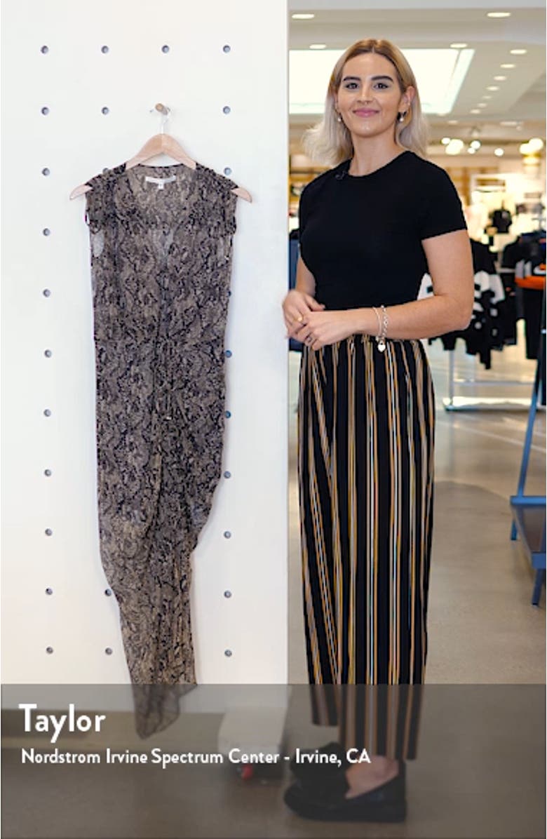 Teagan Snake Print Ruched Silk Dress, sales video thumbnail