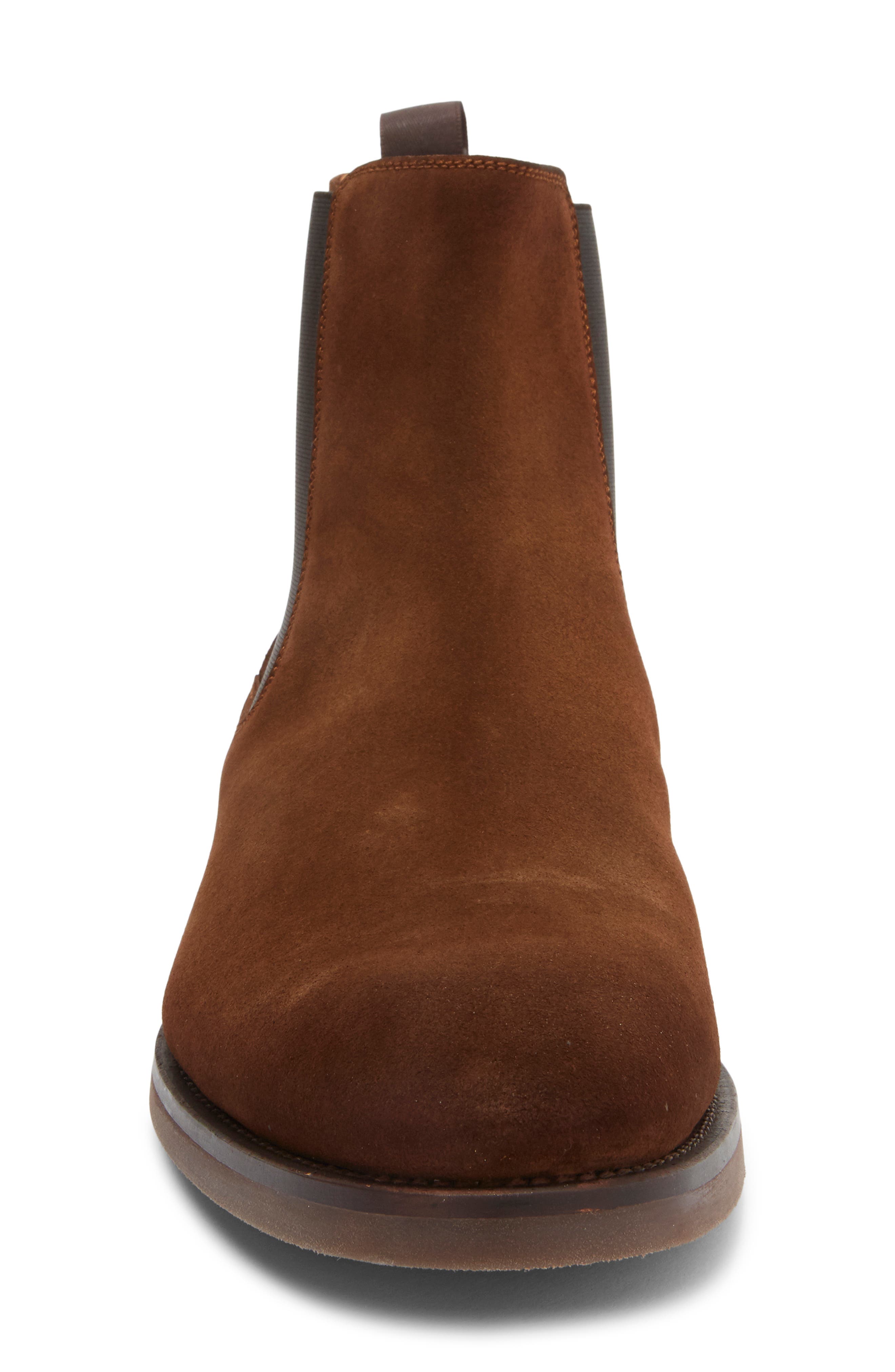 Magnanni Java Suede Chelsea Boot, Alternate, color, Cognac