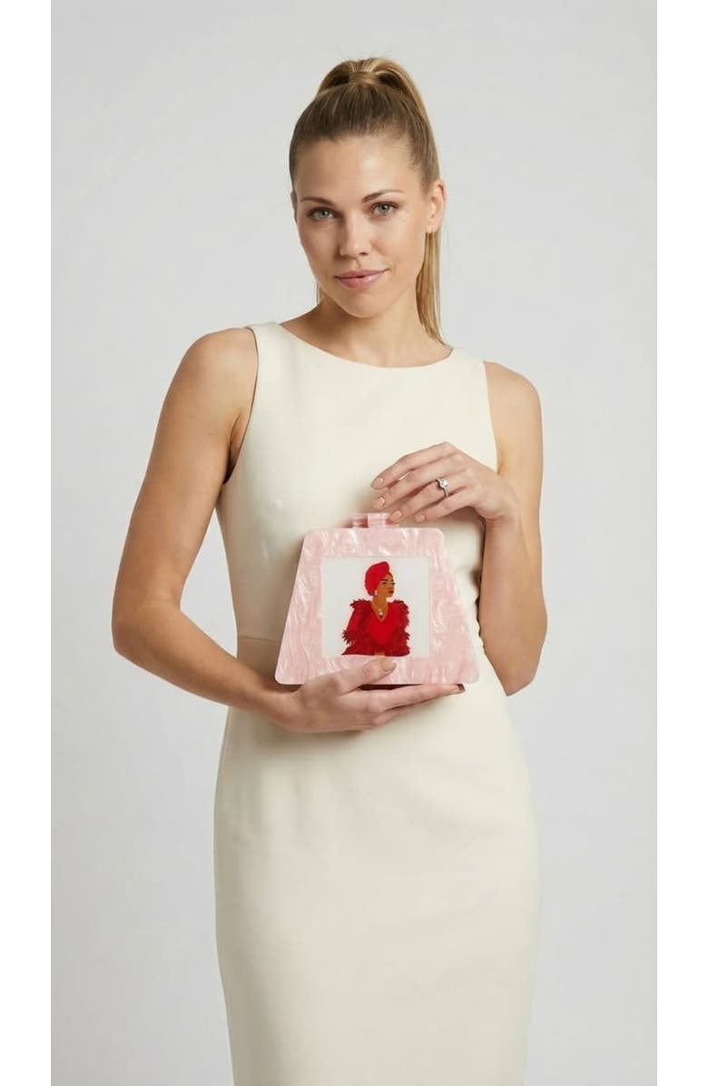 LarAllan Ade Acrylic Dinner Clutch, Alternate, color, Blush Pink