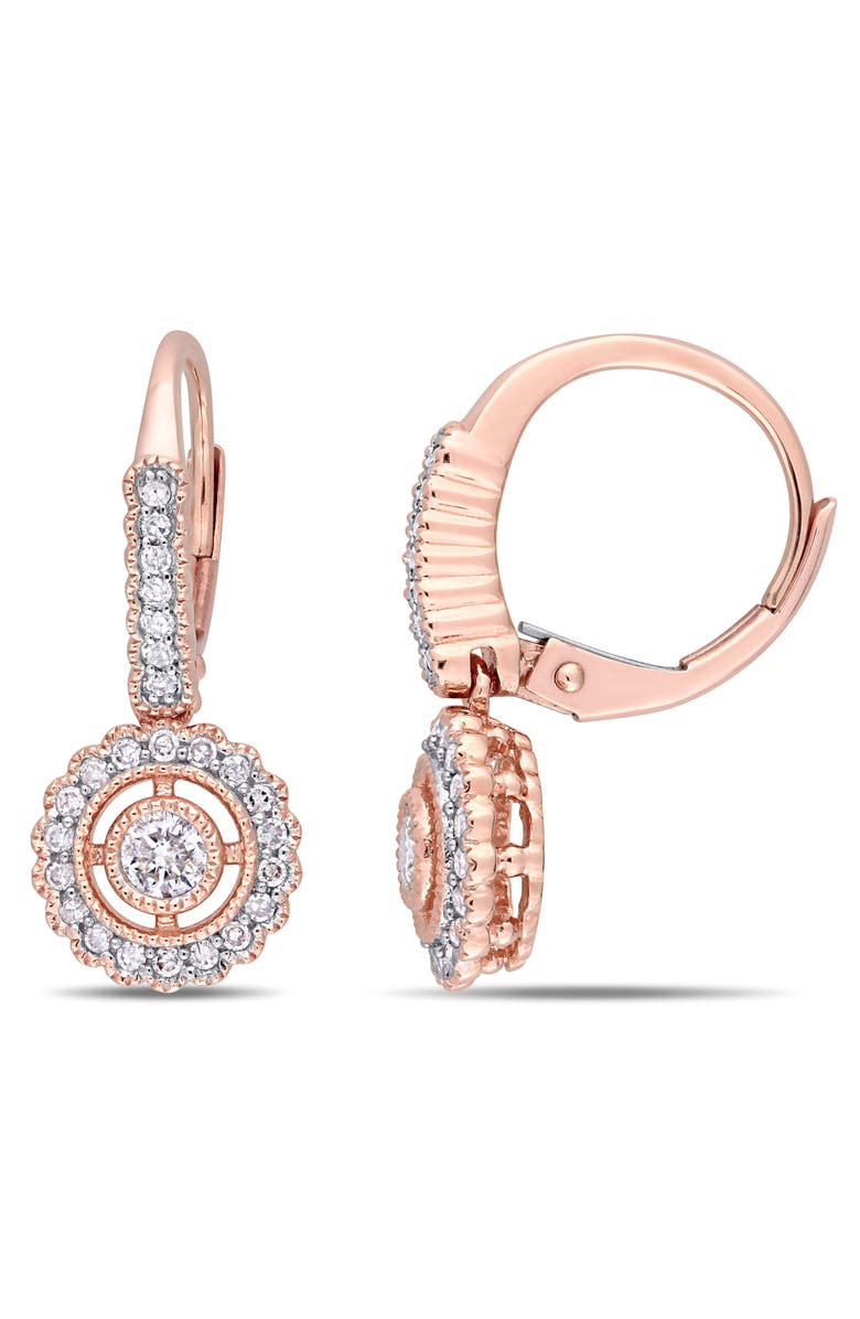 Julianna B. Diamond Vintage Halo Earring 10k Rose Gold, Main, color, 