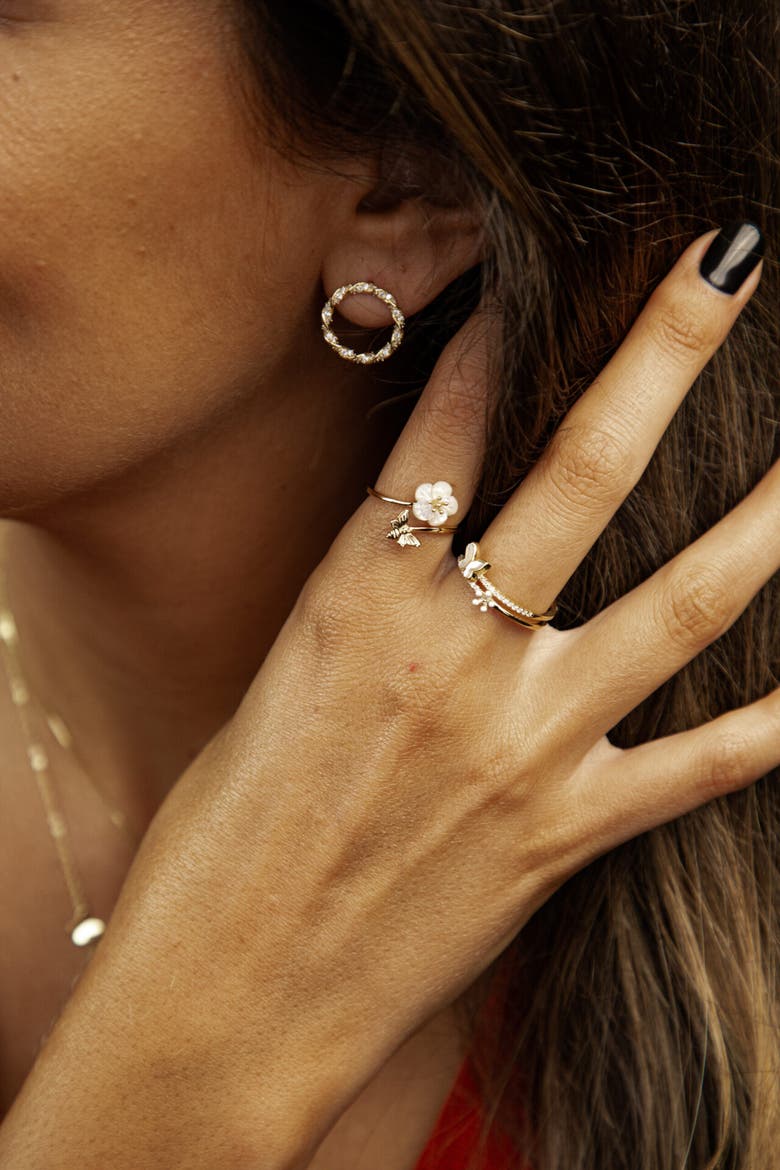 Bee Ring, Alternate, color, Silver Gold Plated