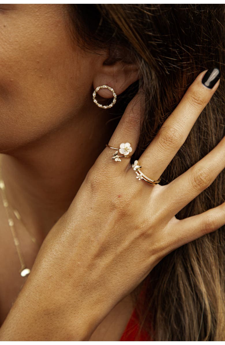 Arte Nova Jewellery Bee Ring, Alternate, color, Silver Gold Plated