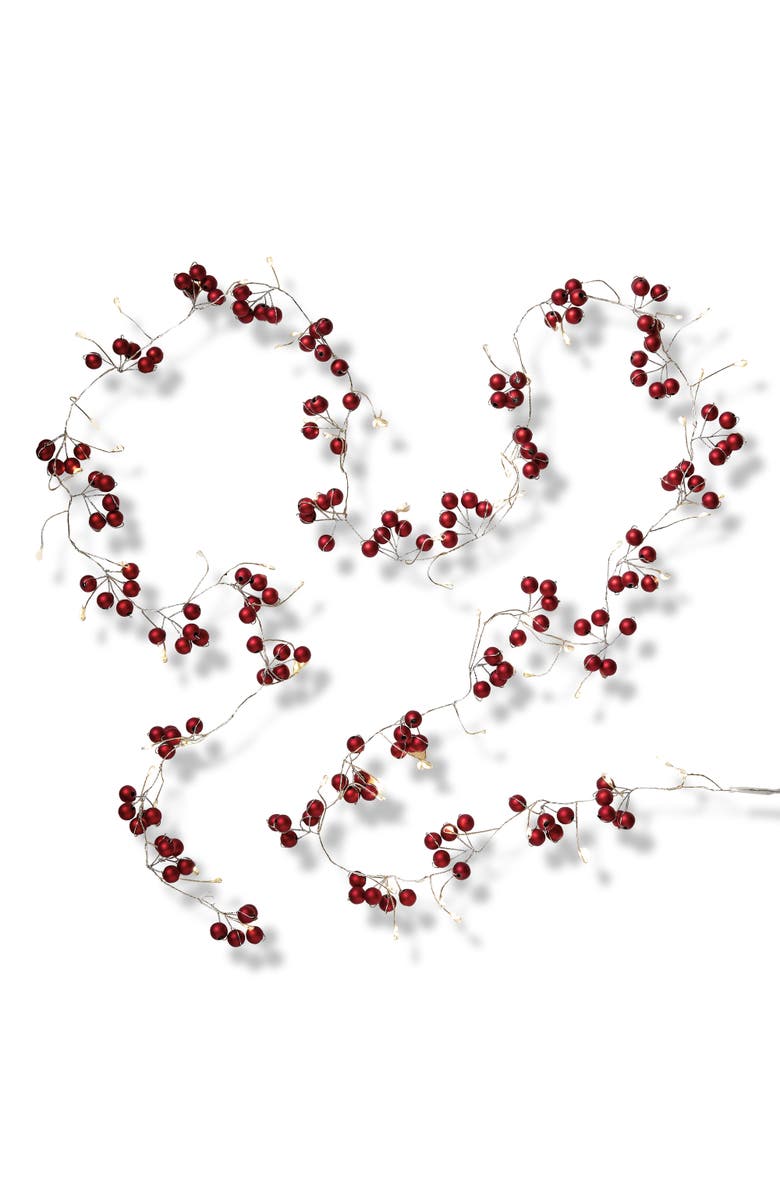 tag Berries LED String Lights Red Indoor Christmas Decorative, Main, color, Red