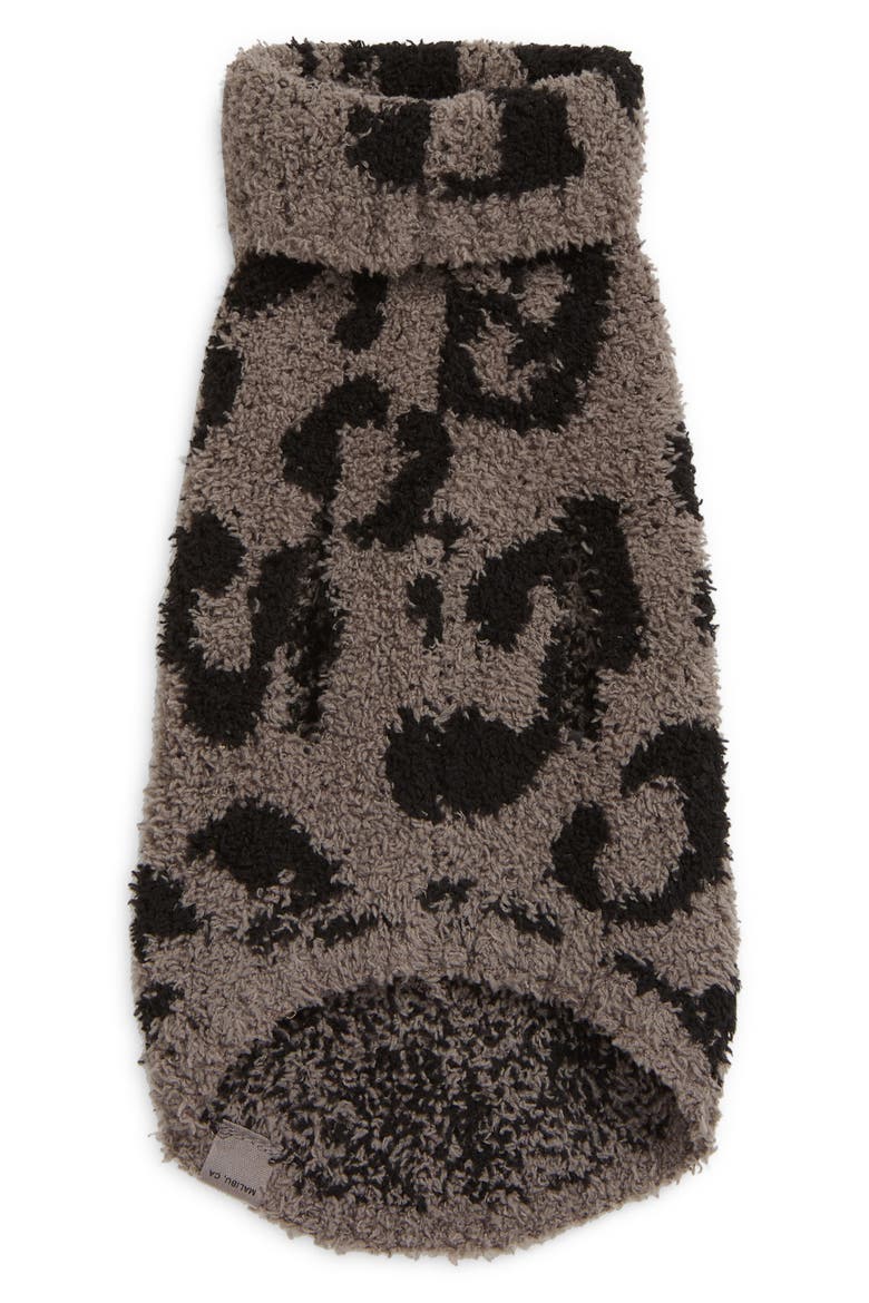 CozyChic™ Leopard Dog Sweater, Main, color, CHARCOAL/ BLACK
