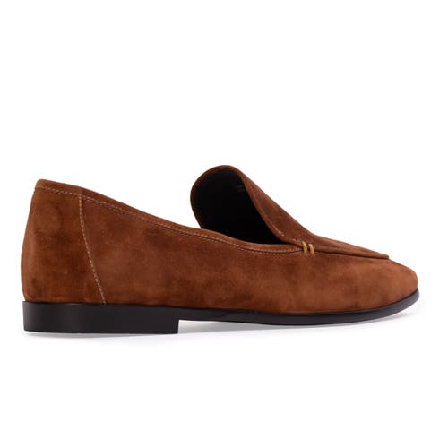 Black Suede Studio Allie Suede Loafer In Brown