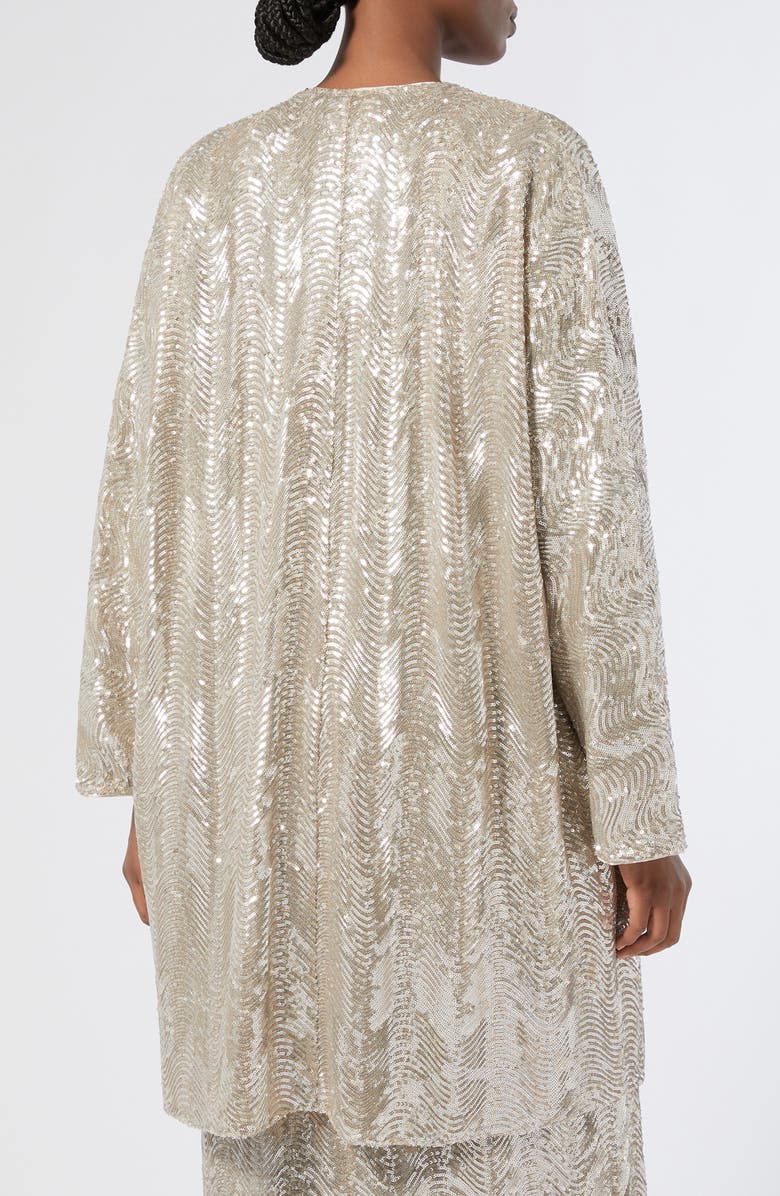 Marina Rinaldi Vetta Sequin Jacket, Alternate, color, Beige