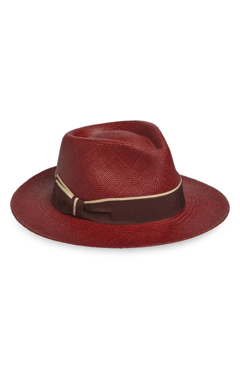 Espresso Toquila Palm Straw Fedora Hat