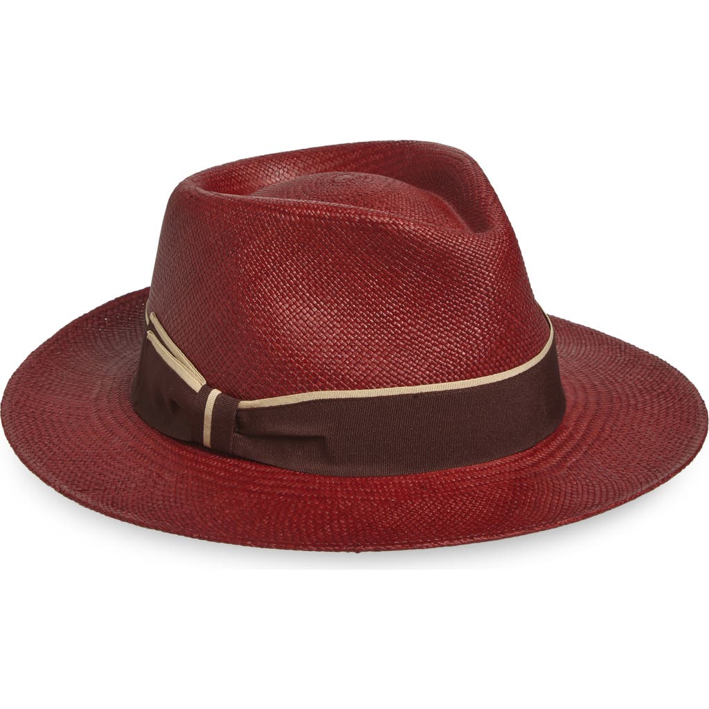 René Mantilla, New York Espresso Toquila Palm Straw Fedora Hat In Espresso