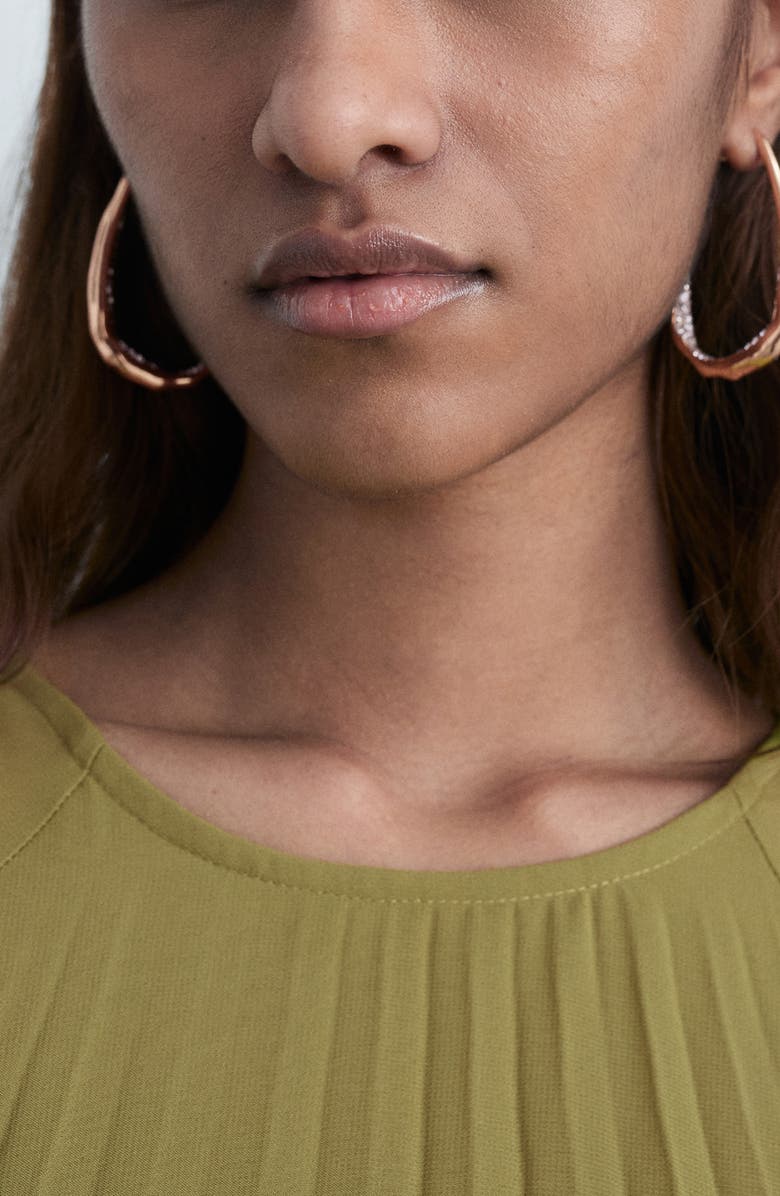 MANGO Pleated Long Sleeve Belted Dress, Alternate, color, 