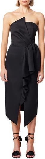 white christmas dresses Cascading Ruffle Gown in Pearl – Mirror Palais main image 1
