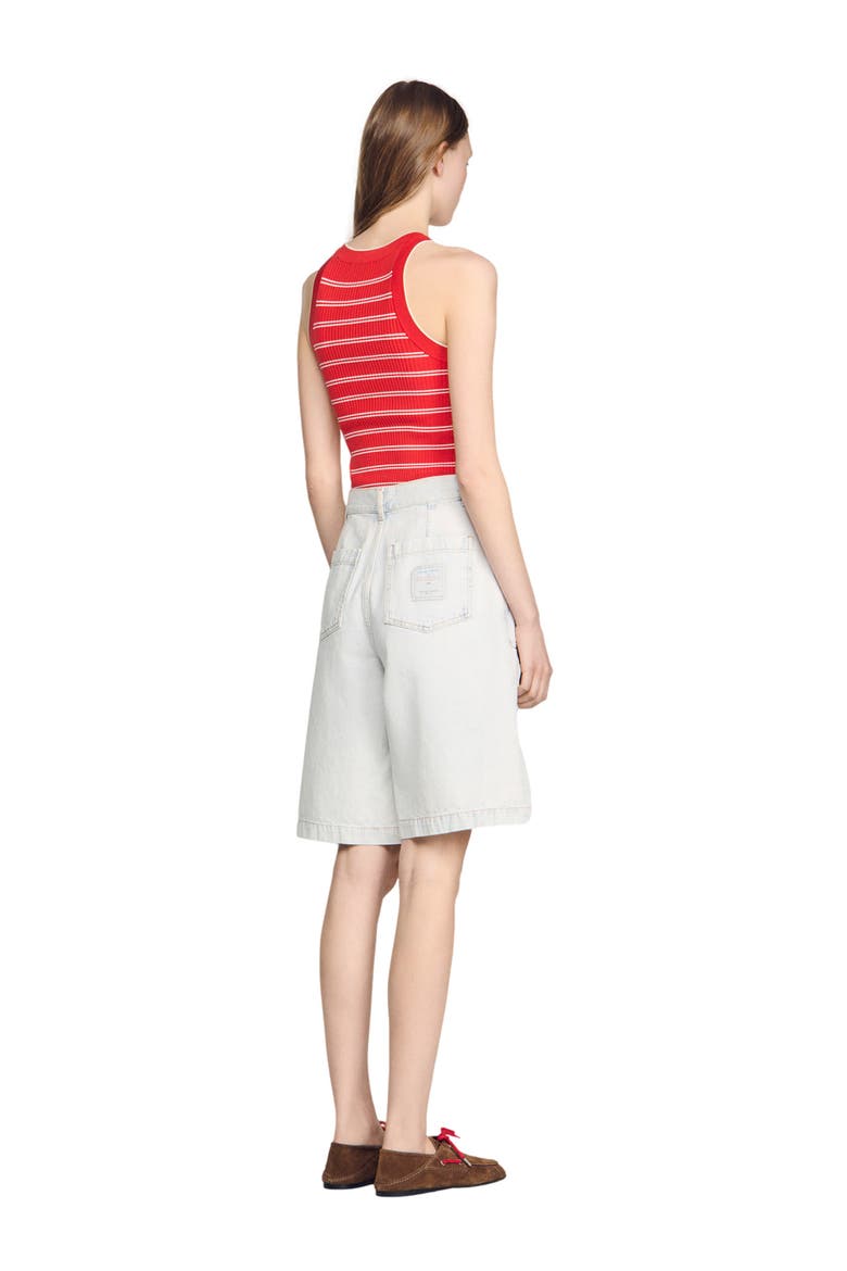 Washed denim Bermuda shorts, Alternate, color, Light bu jean