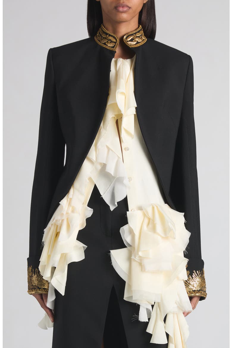 Embellished Cutaway Jacket, Main, color, BLACK