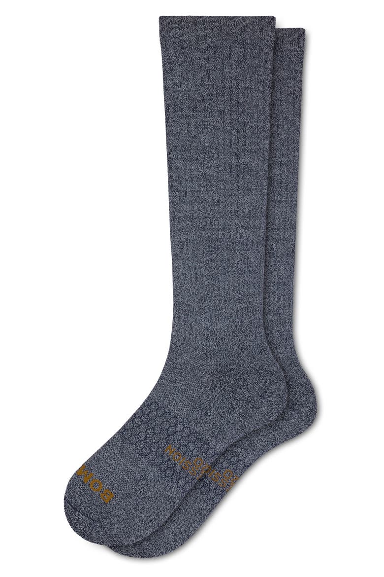 Marl Casual Compression Knee High Socks, Main, color, NAVY DESERT