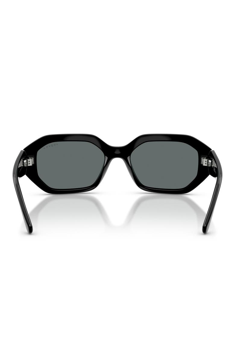 54mm Geometric Polarized Sunglasses, Alternate, color, BLACK / DARK GREY POLAR