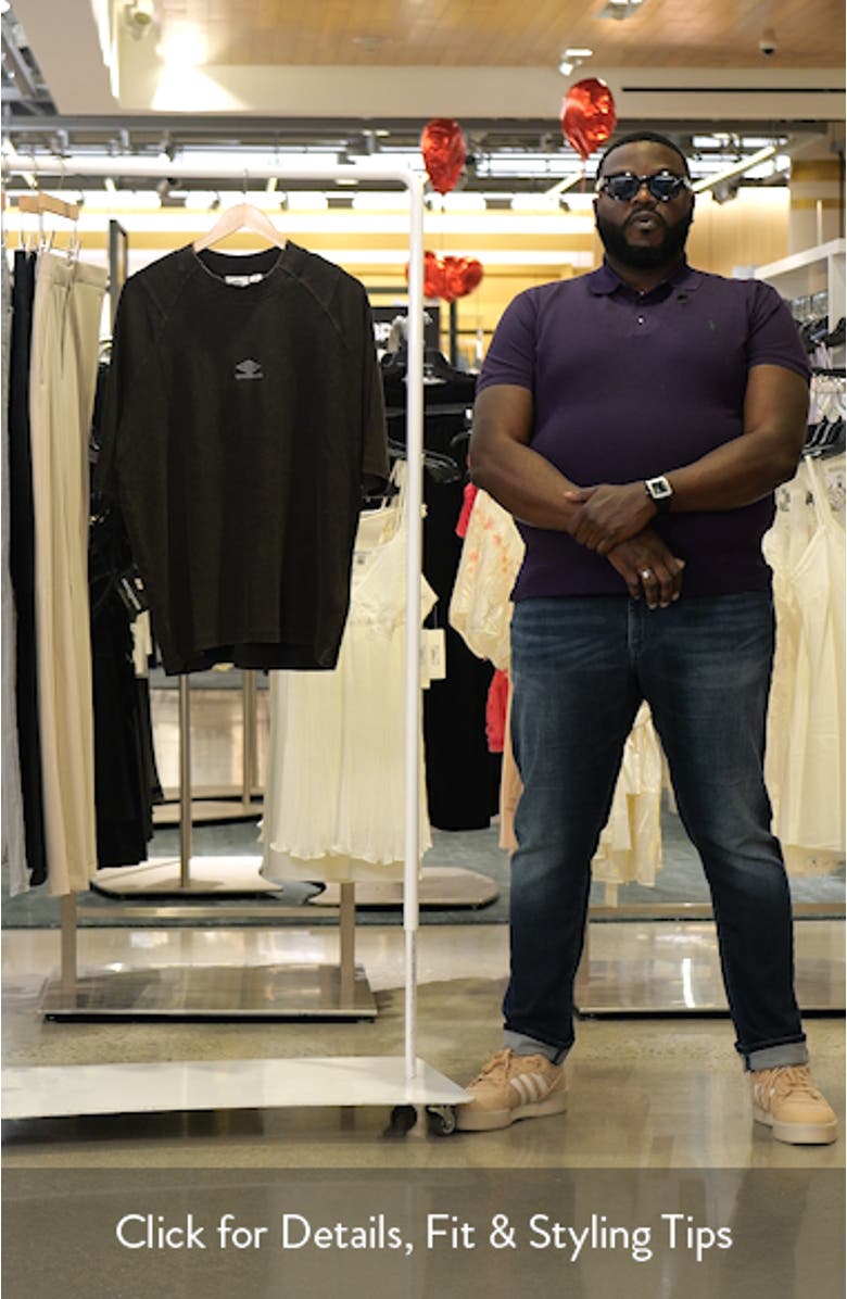 Boxy High Neck Washed Cotton Logo T-Shirt, sales video thumbnail