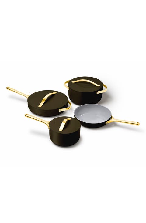 Non-Toxic Ceramic Non-Stick 7-Piece Cookware Set with Lid Storage