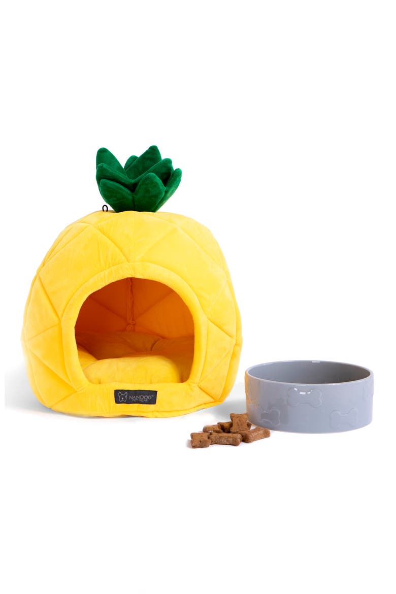Pineapple Pet Bed, Alternate, color, YELLOW