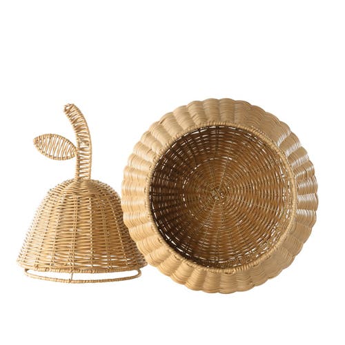 Kaplan Early Learning Company Pear Washable Wicker Floor Basket In Brown