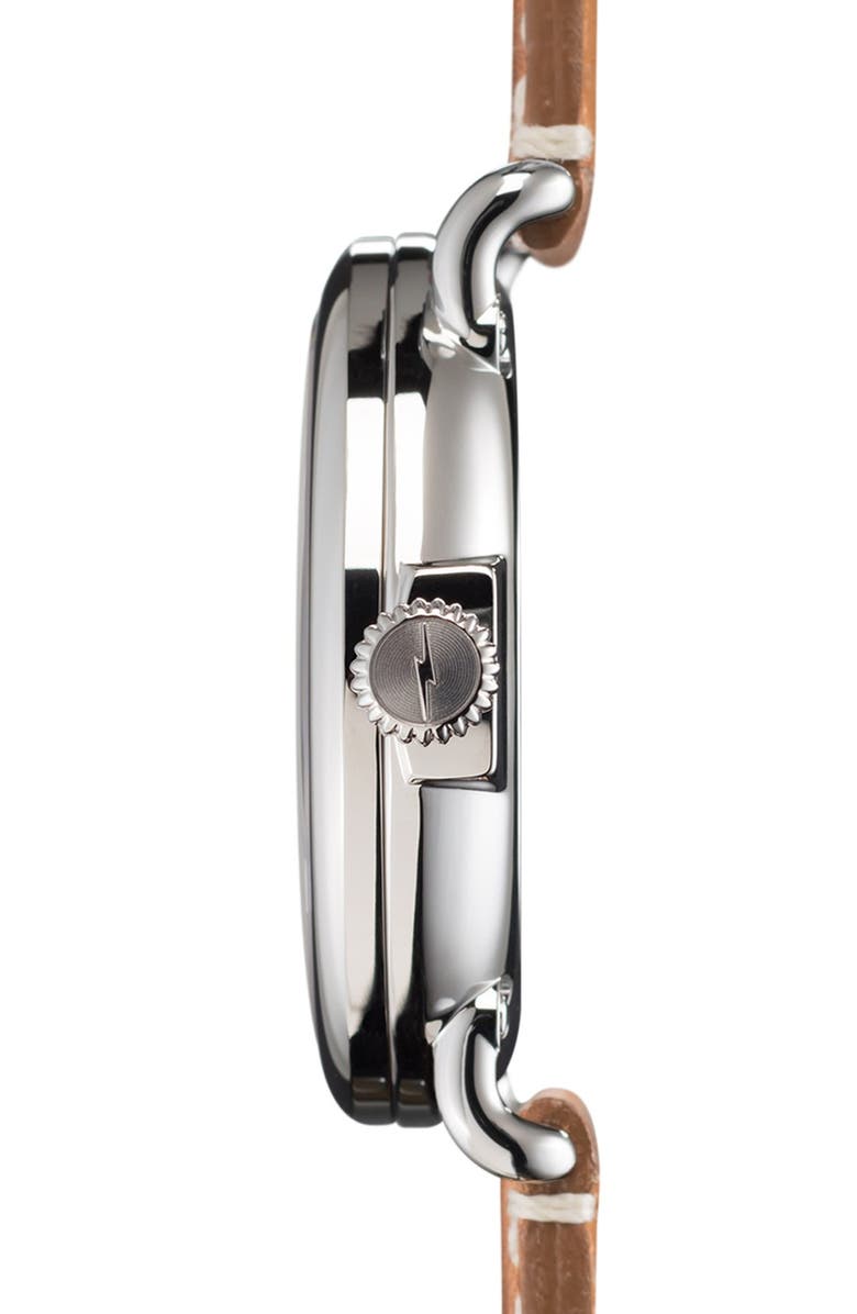 Shinola 'The Runwell' Leather Strap Watch, 41mm, Alternate, color, Brown/ Green