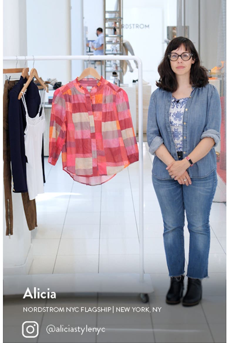 Sunset Plaid Girlfriend Cotton Button-Up Shirt video