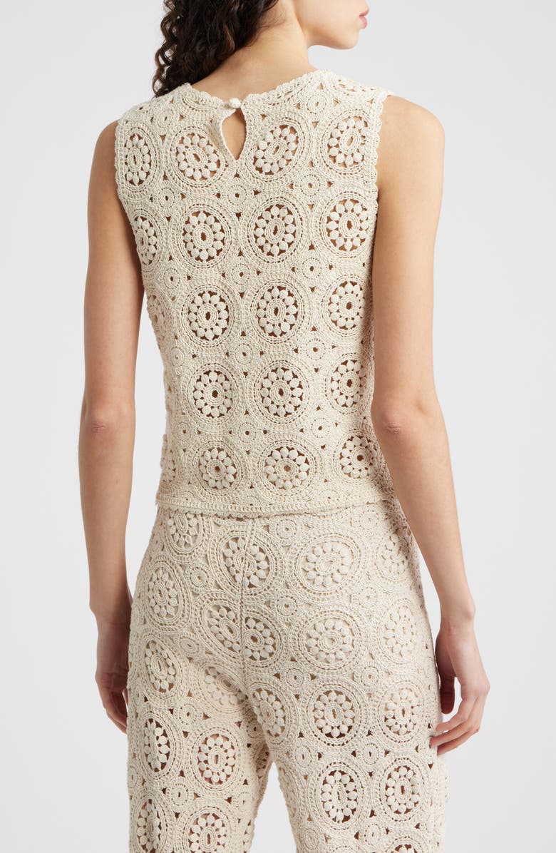 FRAME The Crochet Cotton Tank, Alternate, color, Cream