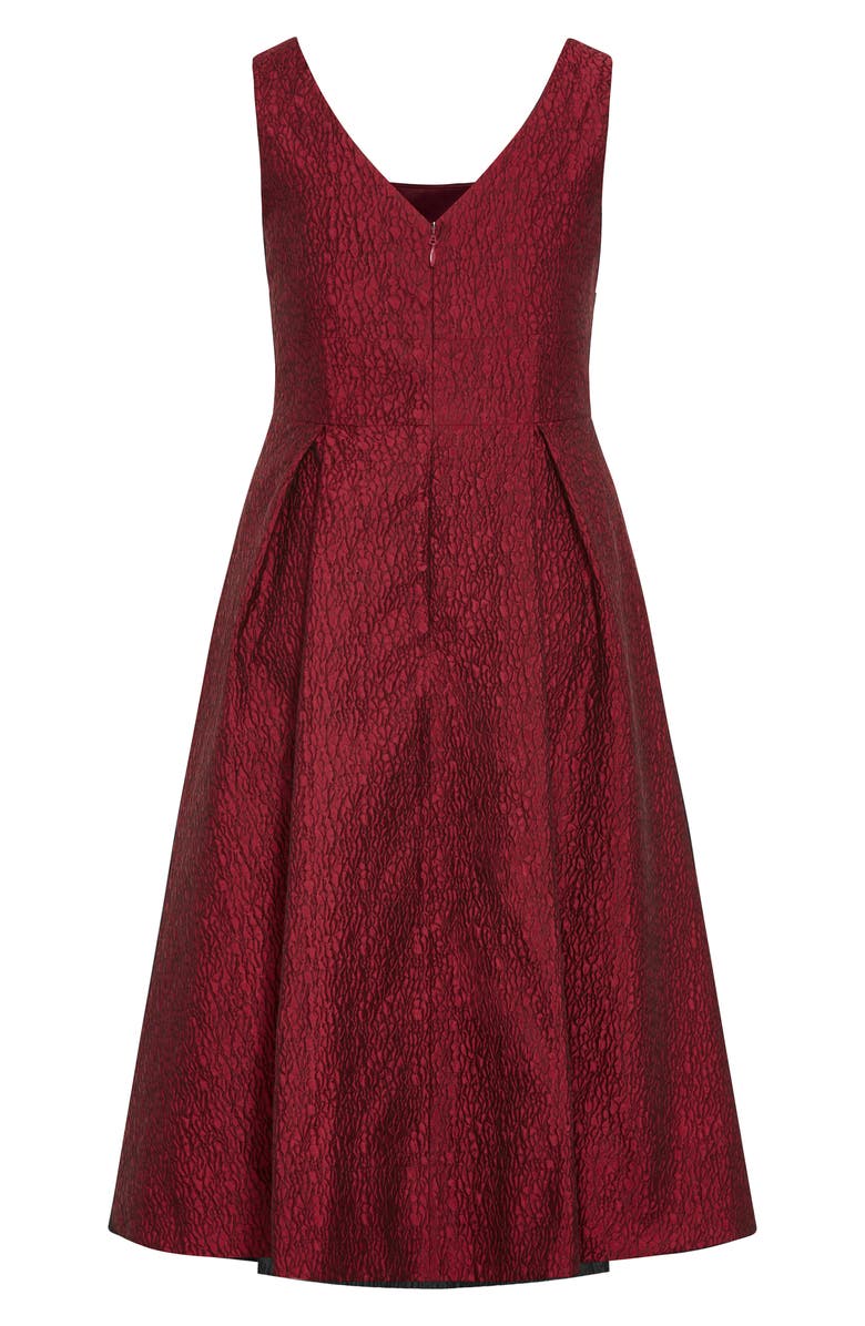 City Chic Estella Jacquard Midi Dress, Alternate, color, Love Red