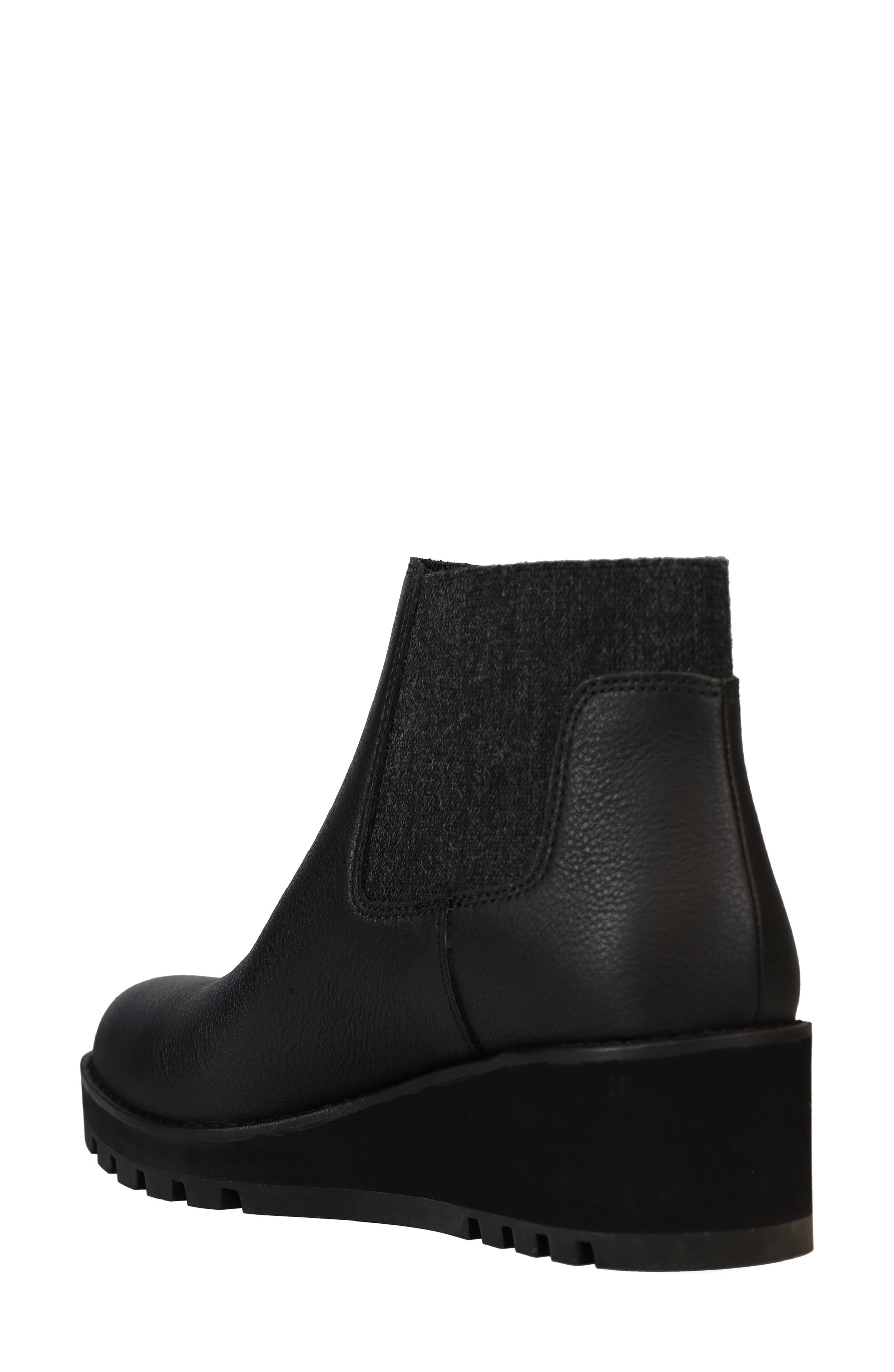Eileen Fisher Chelsea Wedge Bootie, Alternate, color, Black