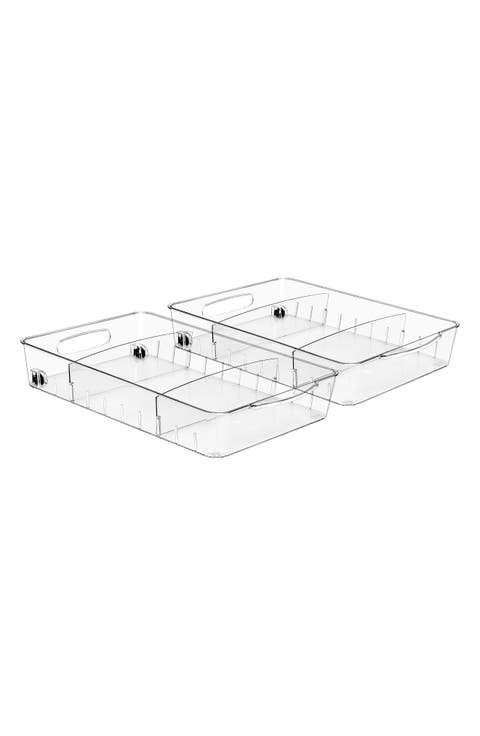 Large 2-Pack Fridge Storage Bins on Wheels