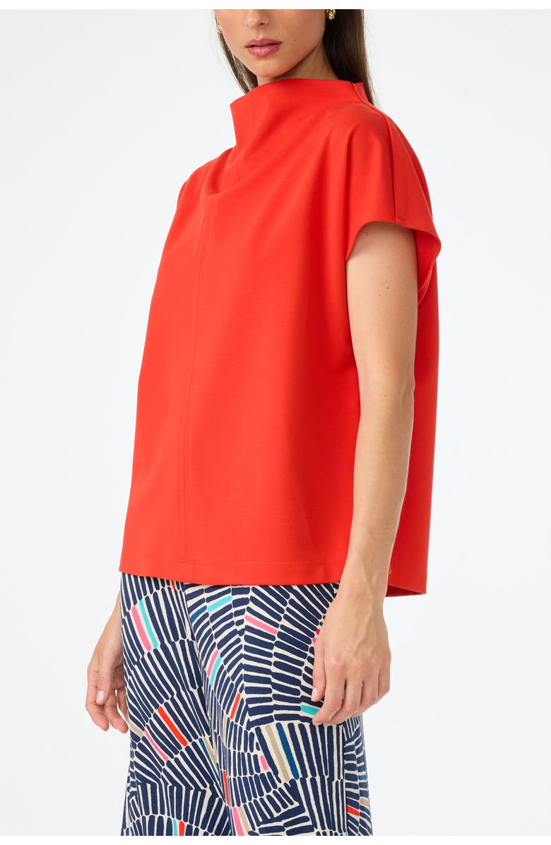 Trina Turk Pavilion High Neck Ponte Top, Alternate, color, Samba Sunrise