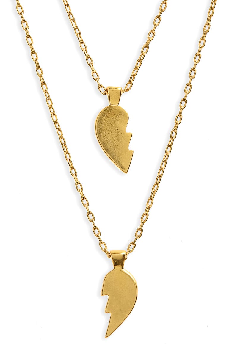 Heartbreak Friendship Necklace Set, Main, color, VINTAGE GOLD