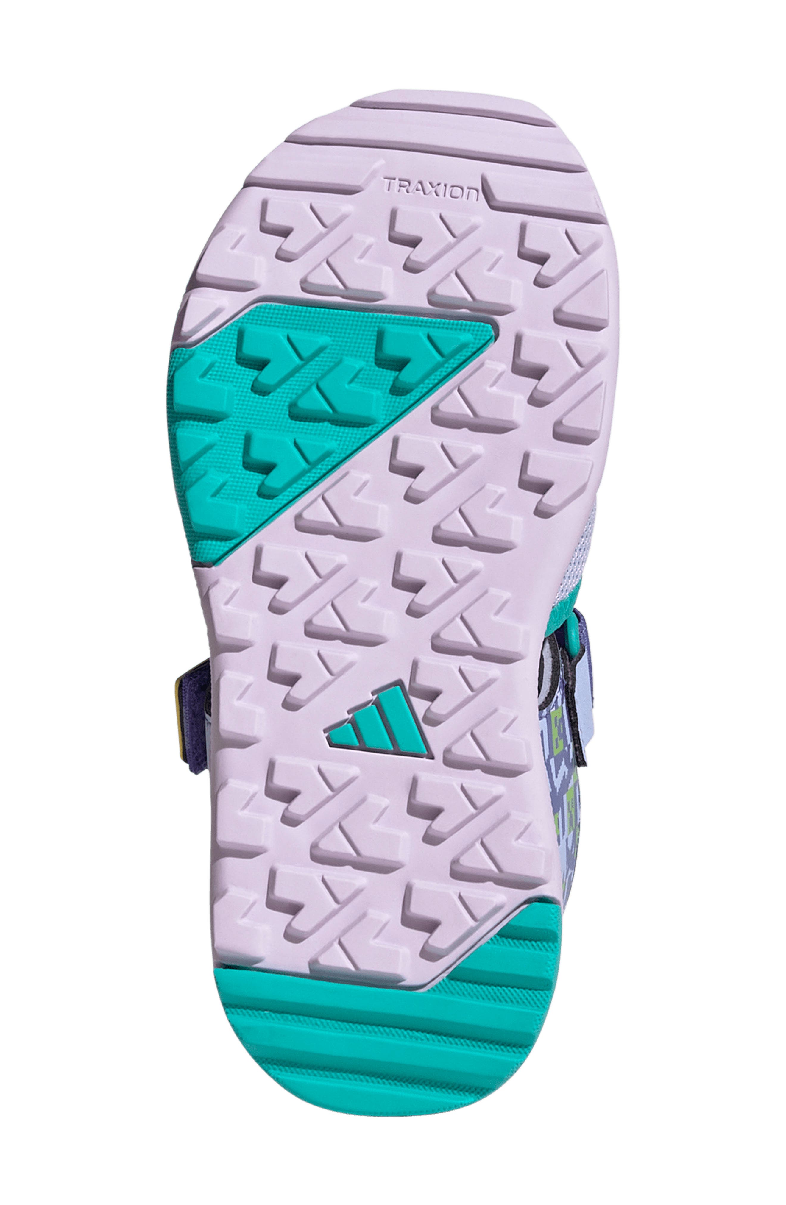 adidas x Minecraft Kids' Terrex Cap Toe Sandal, Alternate, color, Violet/ Cobalt/ Mint