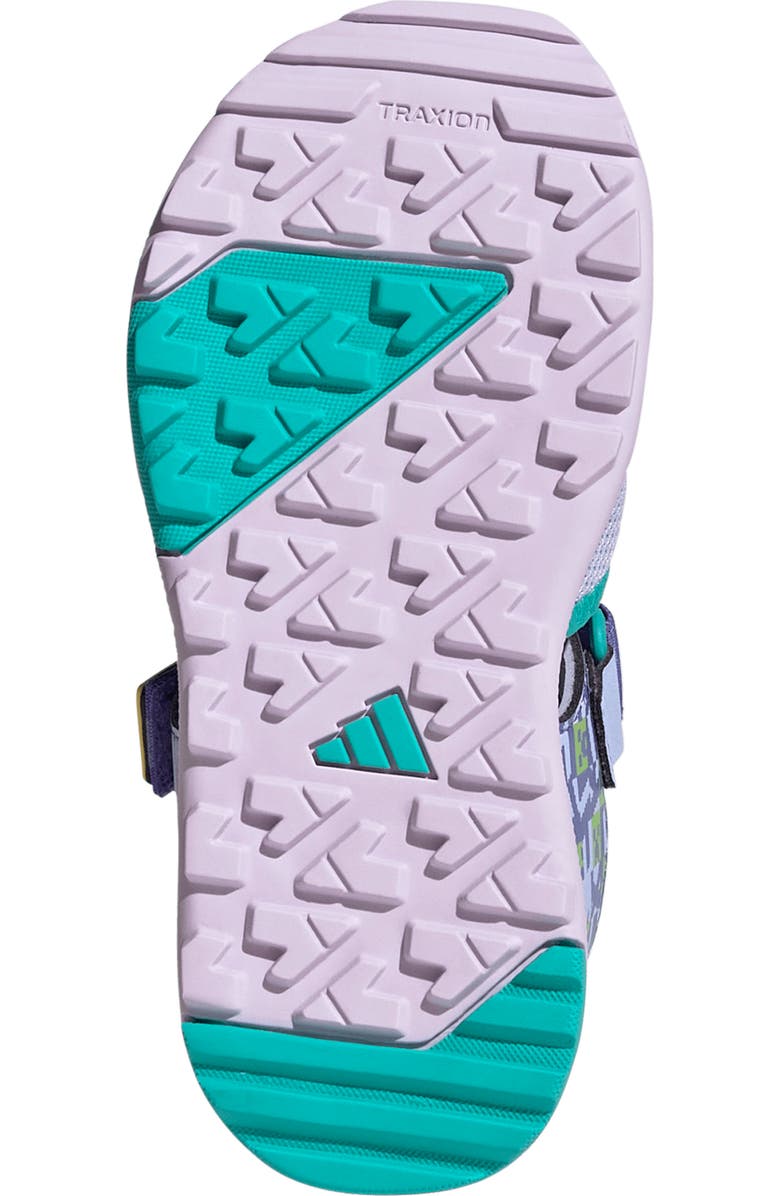 adidas x Minecraft Kids' Terrex Cap Toe Sandal, Alternate, color, Violet/ Cobalt/ Mint