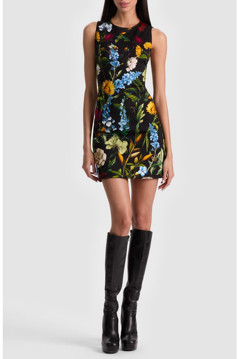 Wynell Floral Sleeveless Minidress, Main, color, SOCIAL HOUR BLACK