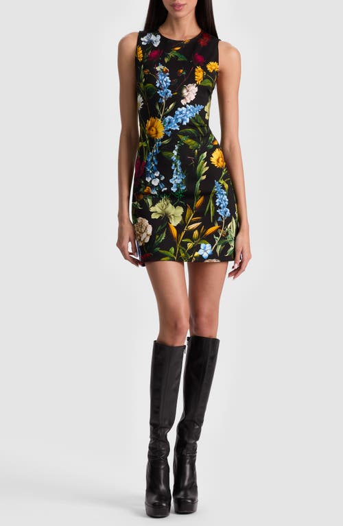 Alice And Olivia Wynell A-line Mini Dress Social Hour Black In Black