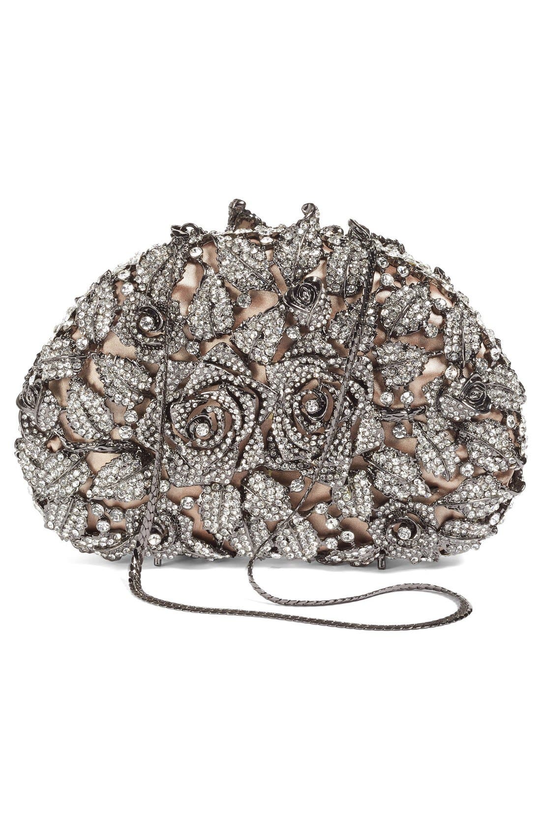 ZZDNU Natasha Couture Natasha Couture Crystal Rose Minaudière, Alternate, color, 